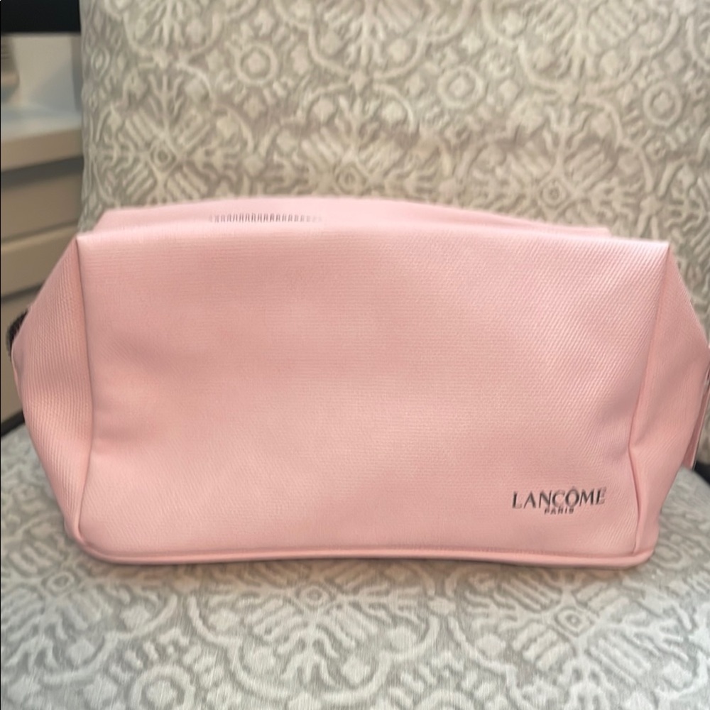 Lancome pink cosmetics bag